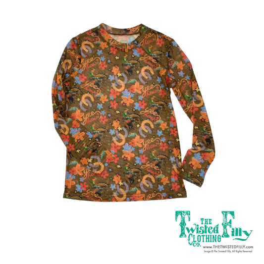 Brown Yee Haw - Youth Mesh LS Top (6pcs)