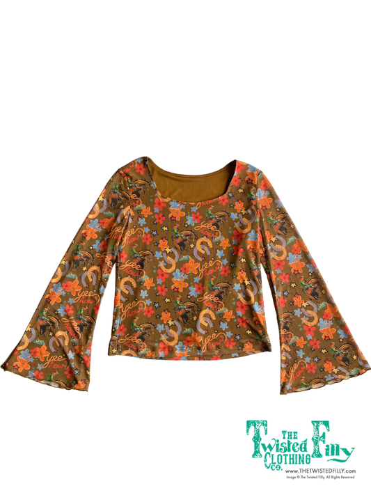 Brown Yee Haw - Infant Mesh Bell Top (6pcs)