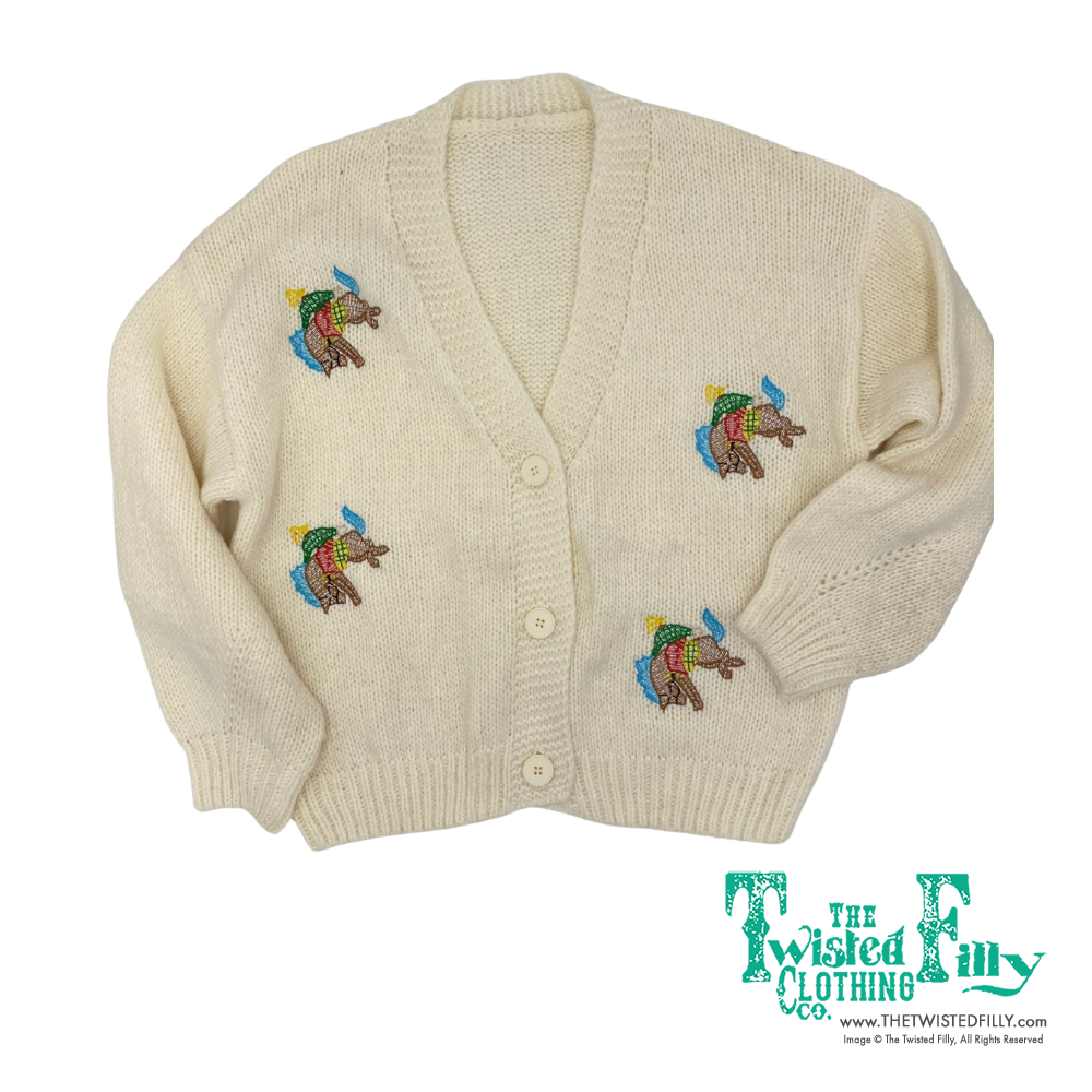 Bucking Cowboy - Toddler Embroidered Cardigan Sweater (4pcs)