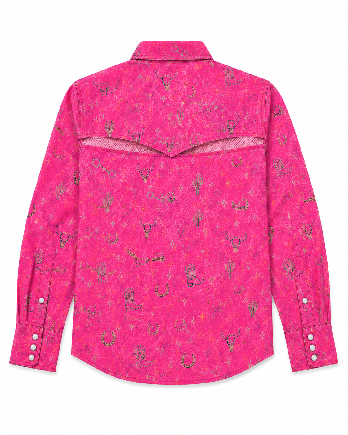 Neon Pink Desert Things LS Pearl Snap Vented Performance Shirt- Toddler LS Pearl Snap Vented Performance Shirt (6pcs)