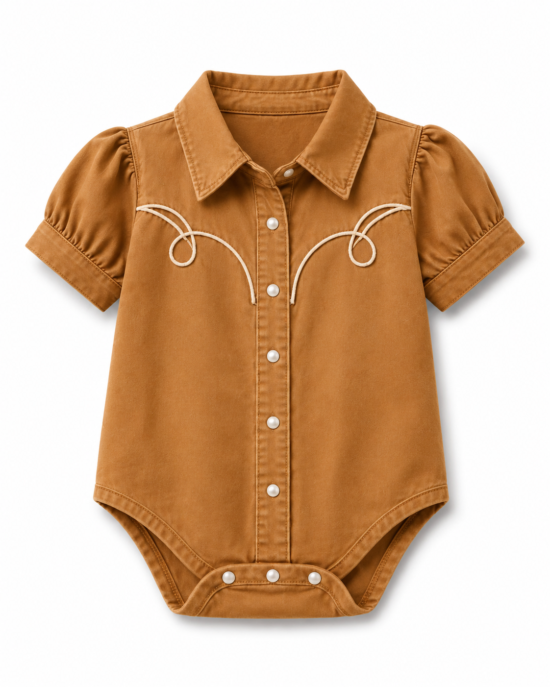 Carmel & Cream SS Pearl Snap Shirt- Infant SS Pearl Snap Shirt (6pcs)