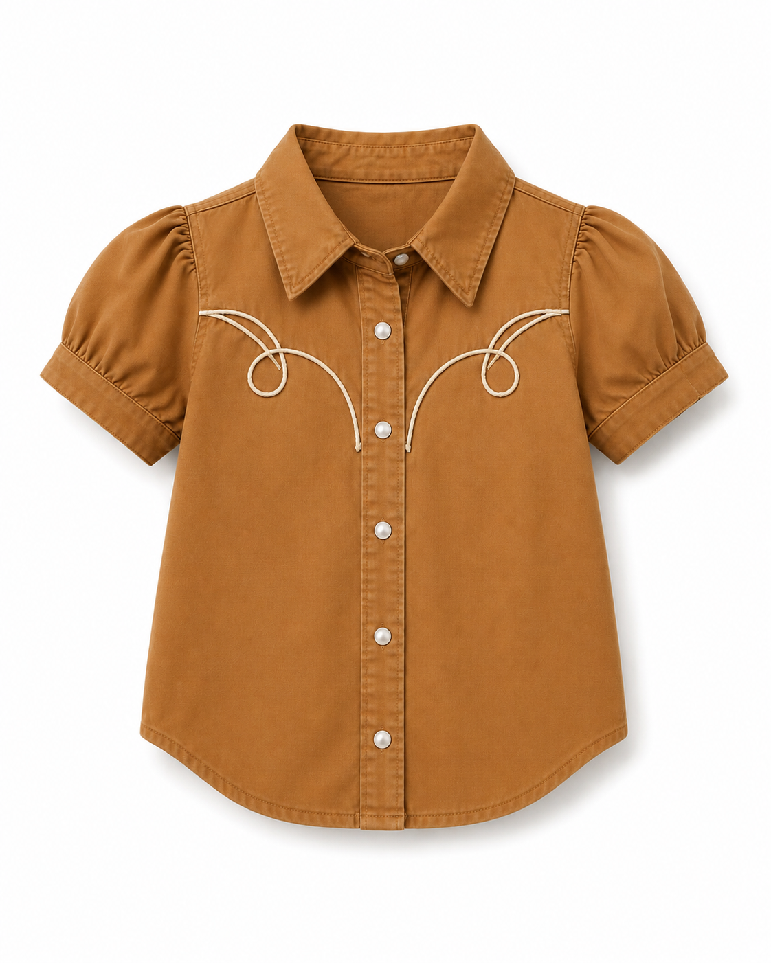 Carmel & Cream SS Pearl Snap Shirt- Womens SS Pearl Snap Shirt (8pcs)
