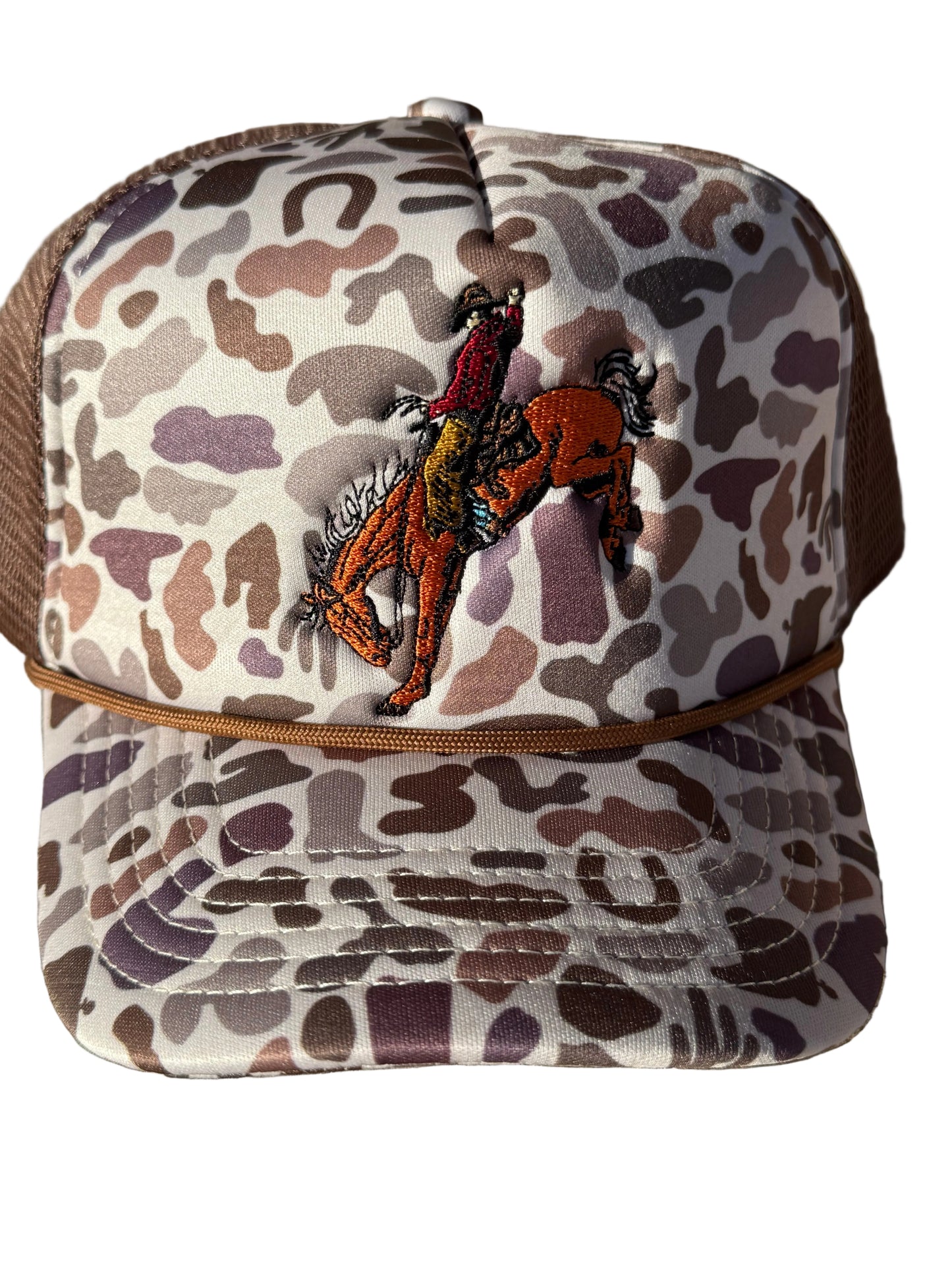 Camo Bucking Cowboy - Foam Trucker Hat (2 Pcs)