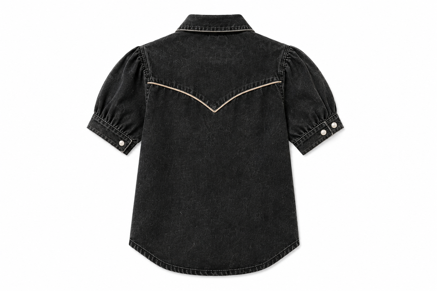 Black Vintage Wash - Youth SS Pearl Snap Shirt (6pcs)