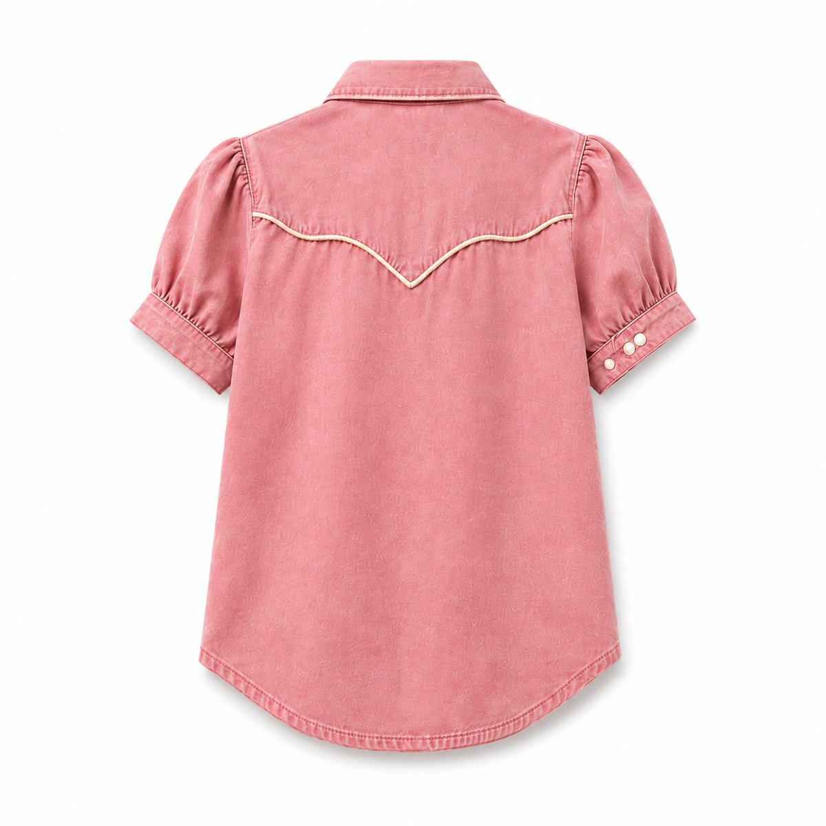 Pink Vintage Wash Denim - Womens SS Pearl Snap Shirt (8pcs)
