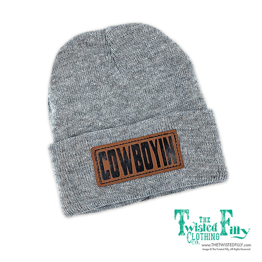 Cowboyin' Leather Patch Kids Beanie
