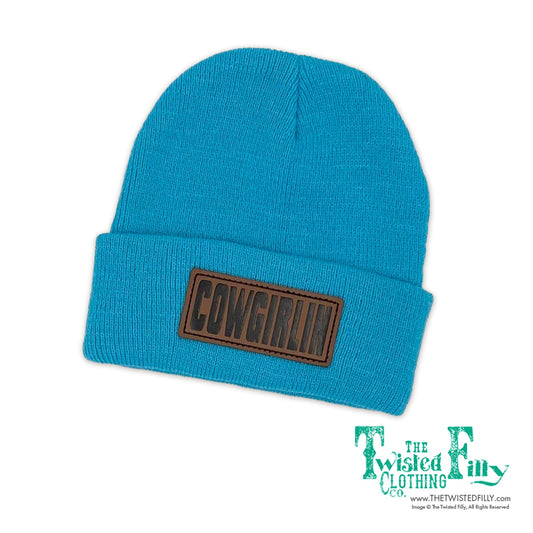 Cowgirlin' Leather Patch Kids Beanie
