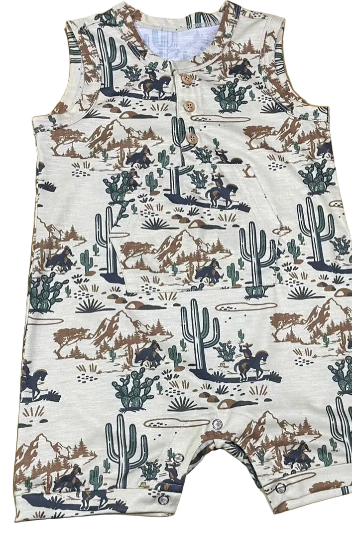 Desert Cowboy - Infant Slvls Short Romper (6pcs)