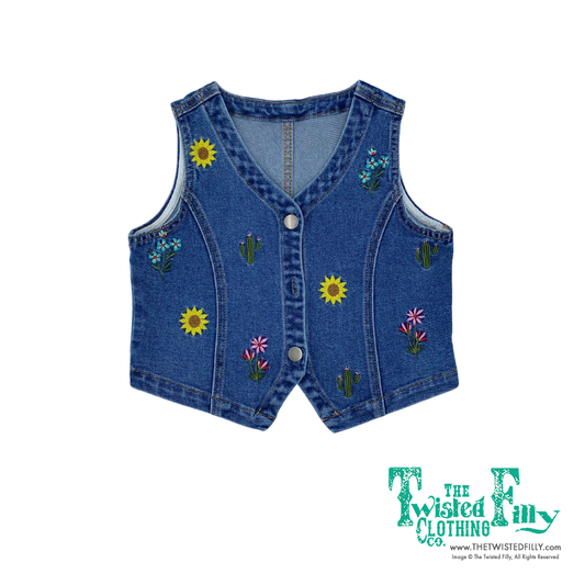 Denim Embroidery -Toddler Denim Vest (4pcs)