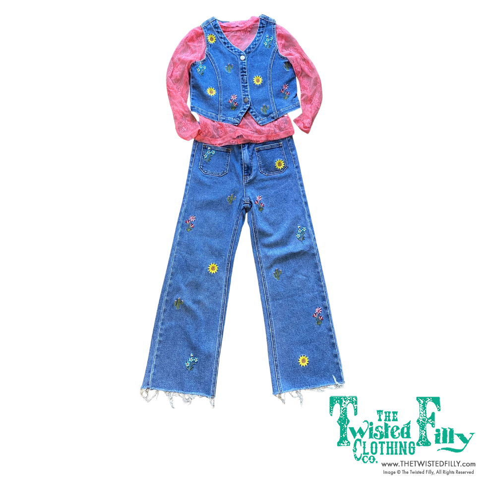 Denim Embroidery - Youth Denim Vest (6pcs)