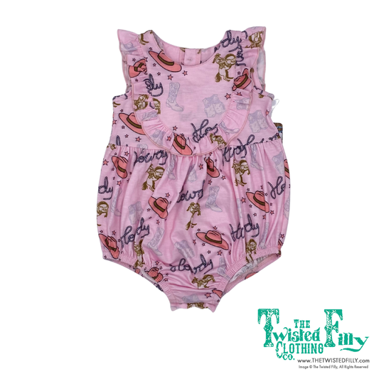 Girly Cowgirl Pink - Infant Ruffle Onesie (6pcs)