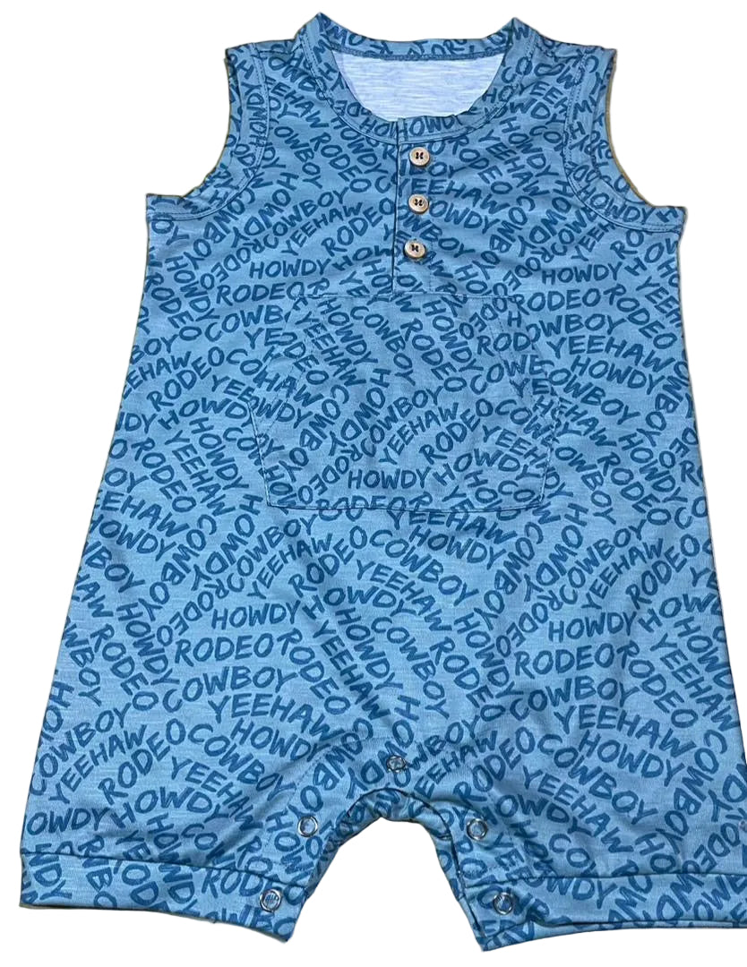 Howdy Text - Infant Slvls Short Romper (6pcs)