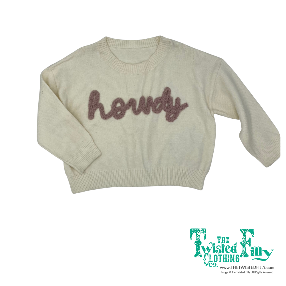 Howdy Ivory Blush Lower Case - Toddler Sweater (4pcs)