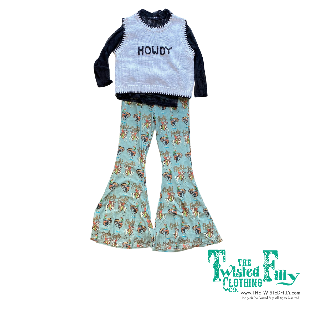 Teal Howdy - Infant Mesh Bell Pants (6pcs)