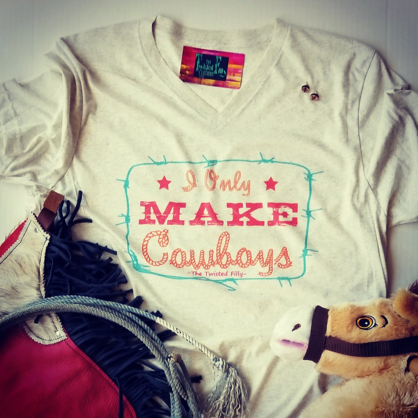 I Only Make Cowboys - Adult V-Neck Tee