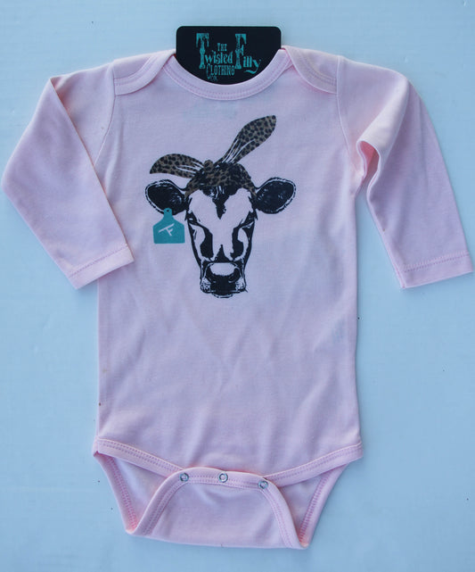 Cheetah Bandana Calf - L/S Infant One Piece (6pcs)
