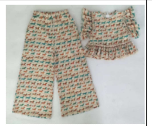 Multi Pony - Toddler Ruffle Pant Set
