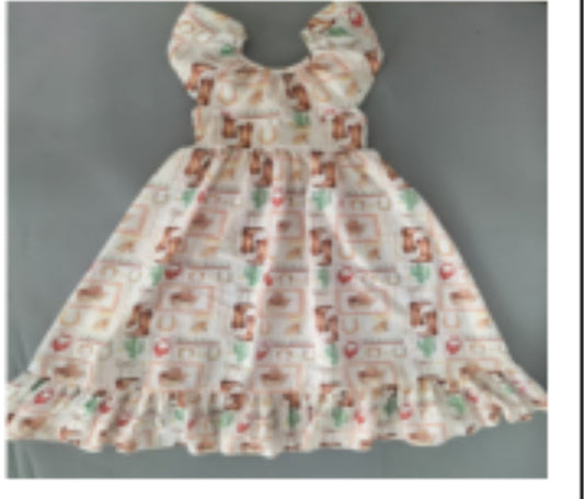 Pony Quilted - Toddler Ruffle Neck Dress (4pcs)