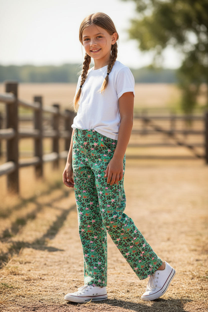 Turquoise Cheetah Star - Youth Jean (6pcs)