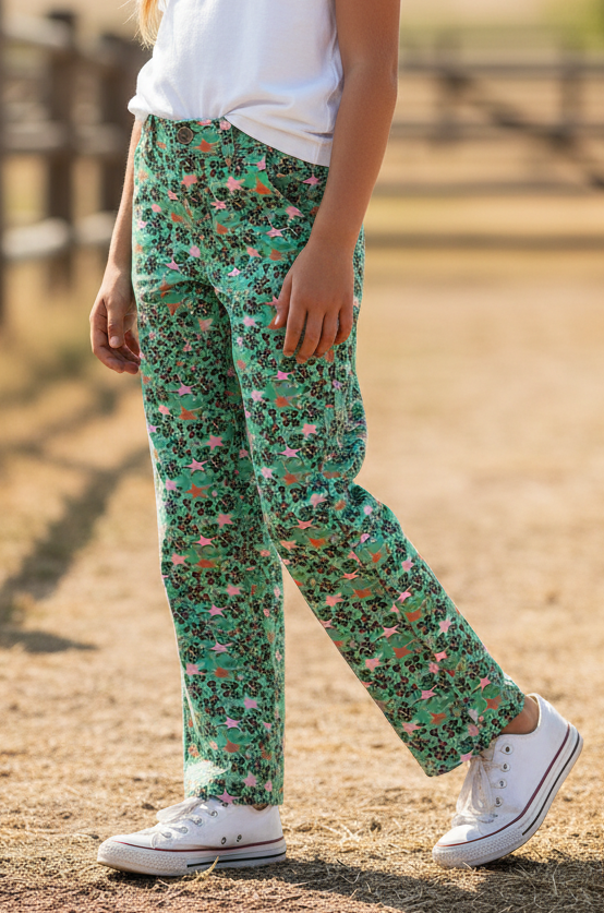 Turquoise Cheetah Star - Youth Jean (6pcs)