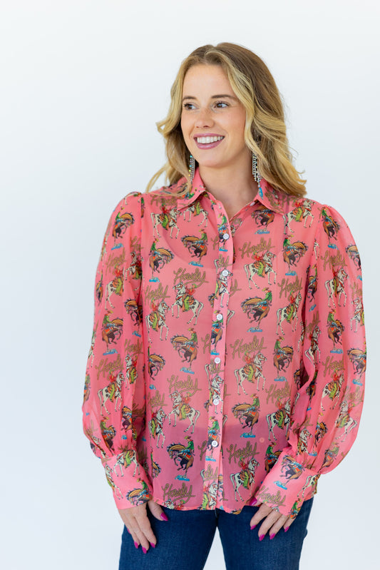 Pink Yee Haw - Youth Chiffon Blouse (6pcs)
