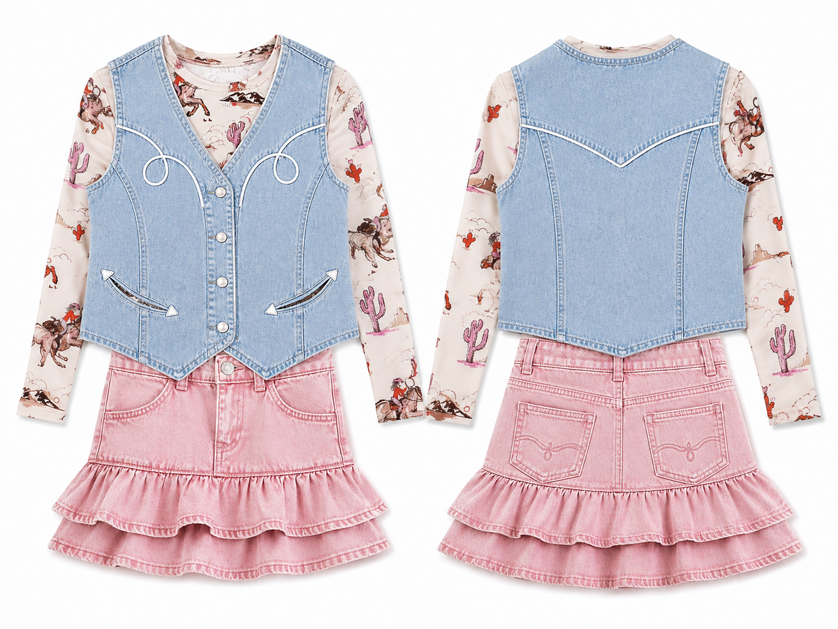 Pink Cactus Cowgirl - Infant Mesh LS Top (6pcs)