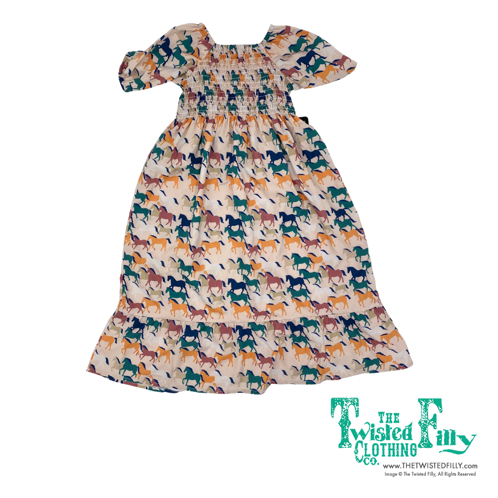 Multi Pony - Youth Smocked SS Dress (6pcs)