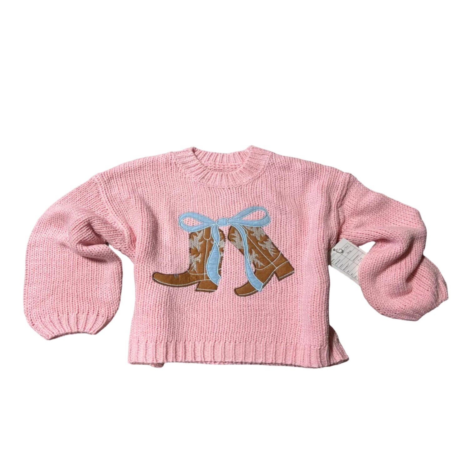 Pink Boot Bow - Infant Sweater (6pcs)