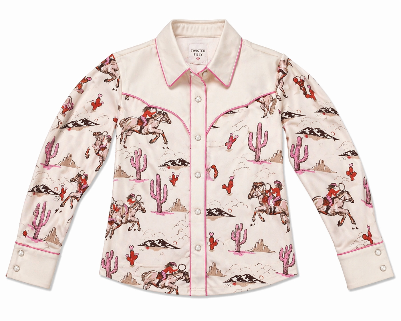 Pink Cactus Cowgirl - Youth LS Pearl Snap (6pcs)