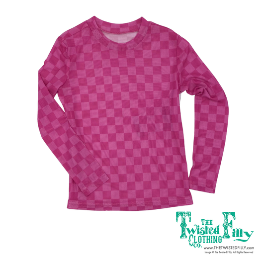 Pink Check - Youth LS Mesh Top (6pcs)