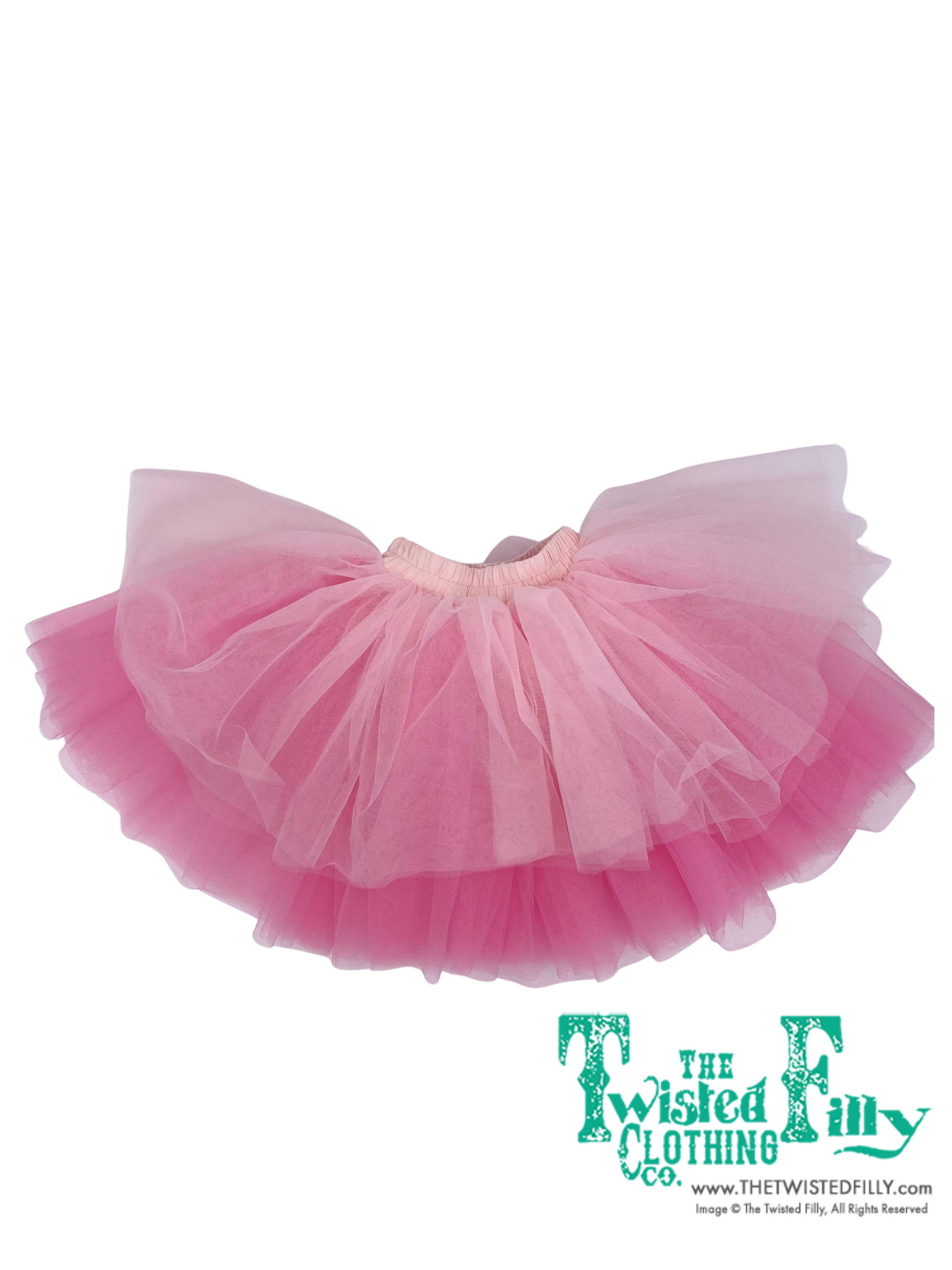 Light and dark pink tutu tulle skirt