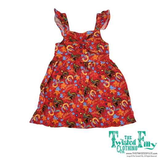 Red Yee Haw Front Bow Dress - Infant (6 Pcs)
