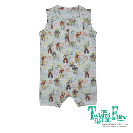 Roping Cowboy - Infant Sleeveless Short Romper (6pcs)