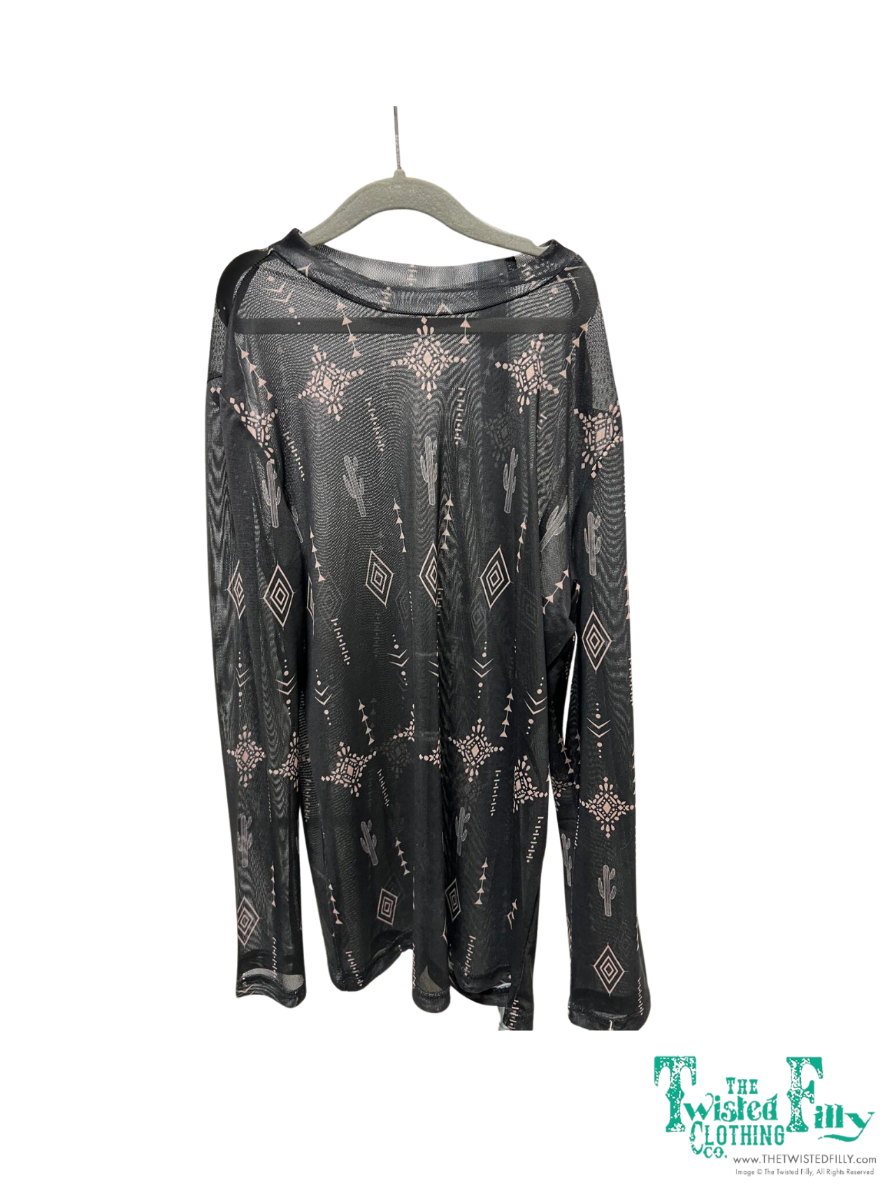 Black Cactus Aztec - Youth LS Mesh Top