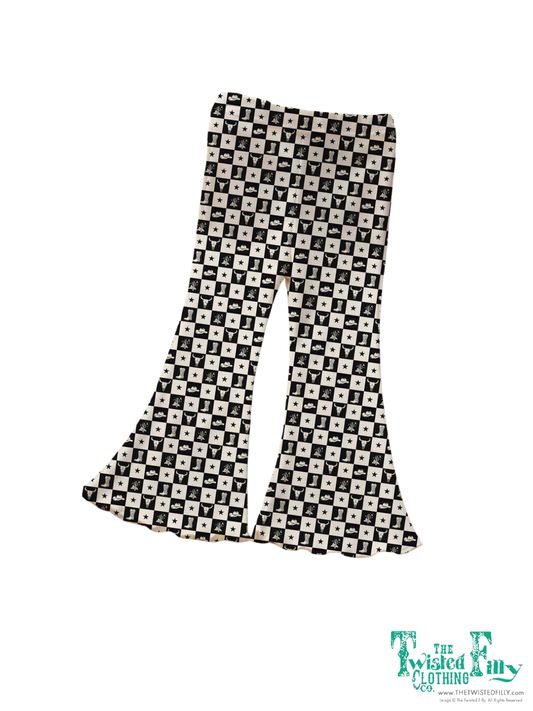 Infant Western Blk Check - Bell Bottom Pant (6pcs)