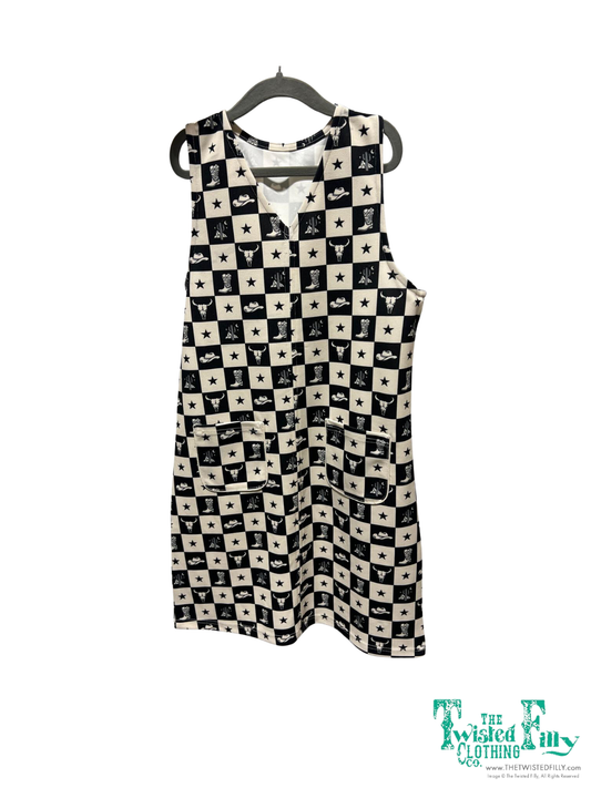 Black Check Western - Youth Dress (6pcs)