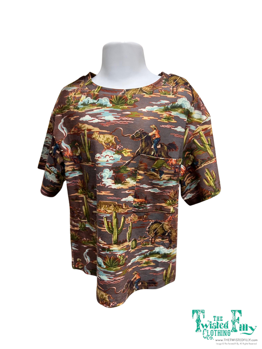 Brown Cowboy - Youth SS Pocket Tee (6pcs)