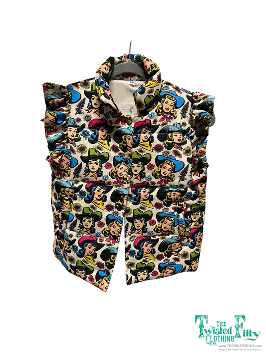 Mint Cowgirl - Toddler Ruffle Vest (4pcs)