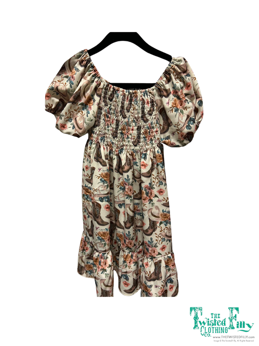 Boots Floral - Youth Smocked SS Dress (6pcs)