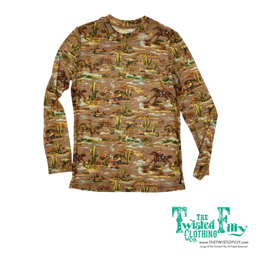 Taupe Cowboy - Youth Mesh LS Top (6pcs)