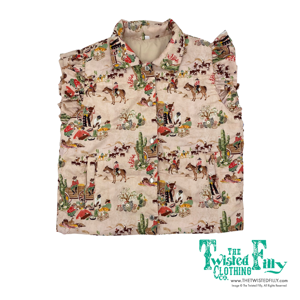 Taupe Wagon - Youth Ruffle Vest (6pcs)