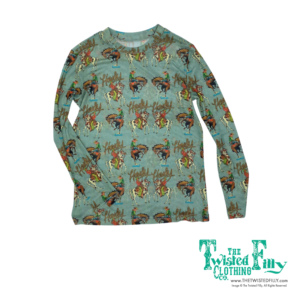 Teal Howdy - Youth LS Mesh Top (6pcs)