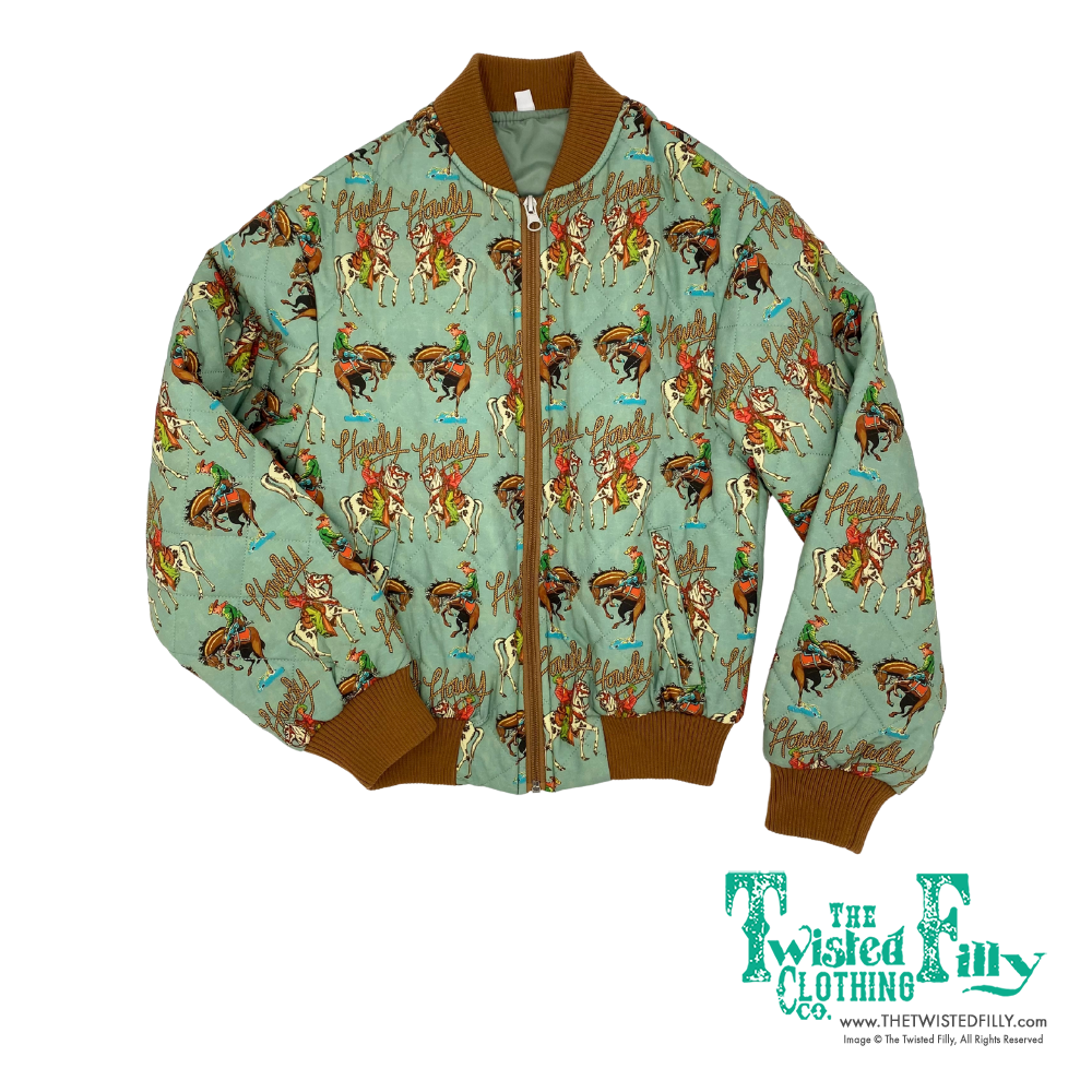 Turquoise Howdy - Toddler Zip Up Bomber Jacket (4pcs)
