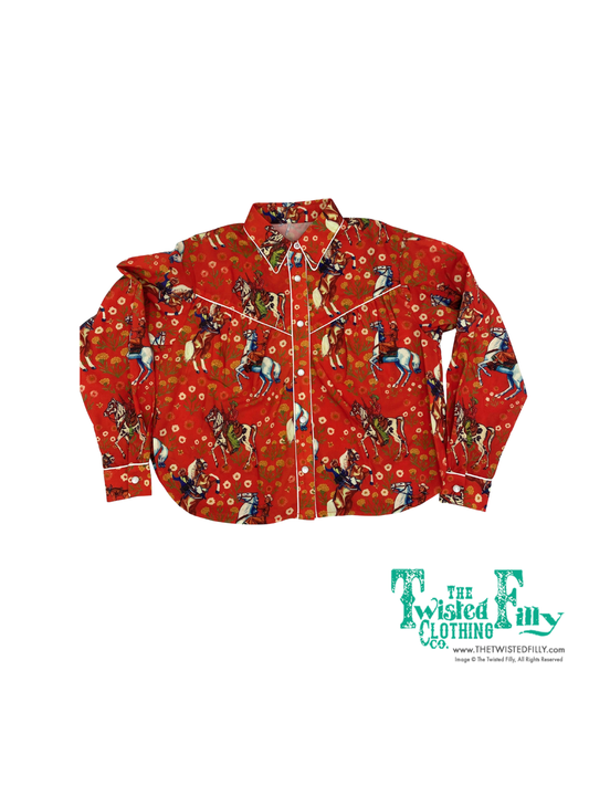 Red Cowboy - Toddler LS Pearl Snap (4pcs)