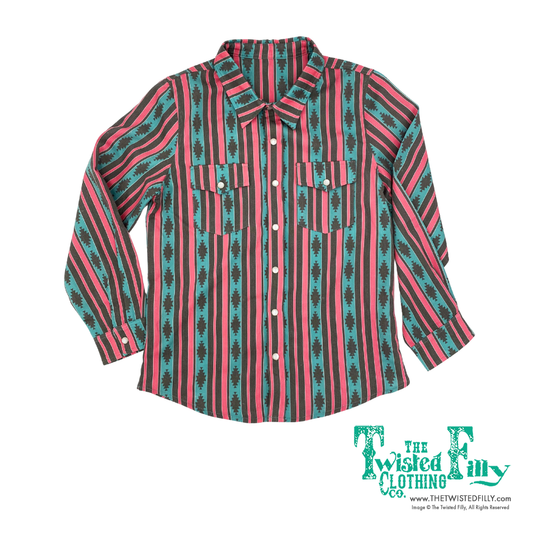 Vintage Pink Aztec - Toddler LS Pearl Snap(4pcs)