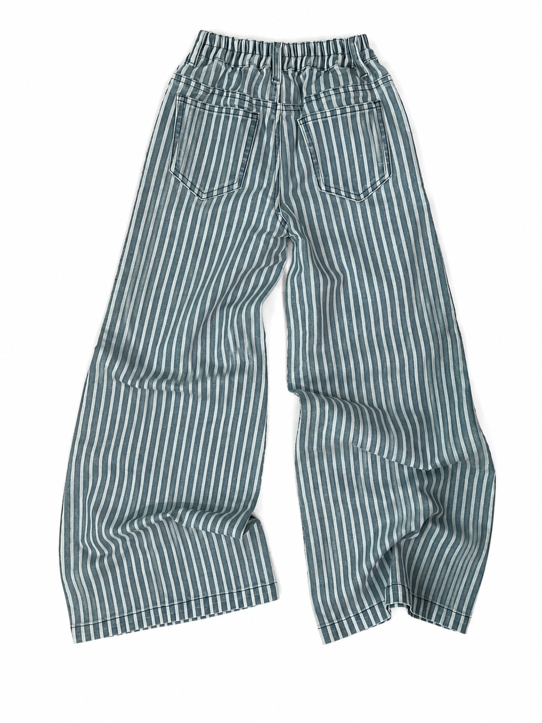 White Striped Denim - Toddler Bell Pants (6pcs)