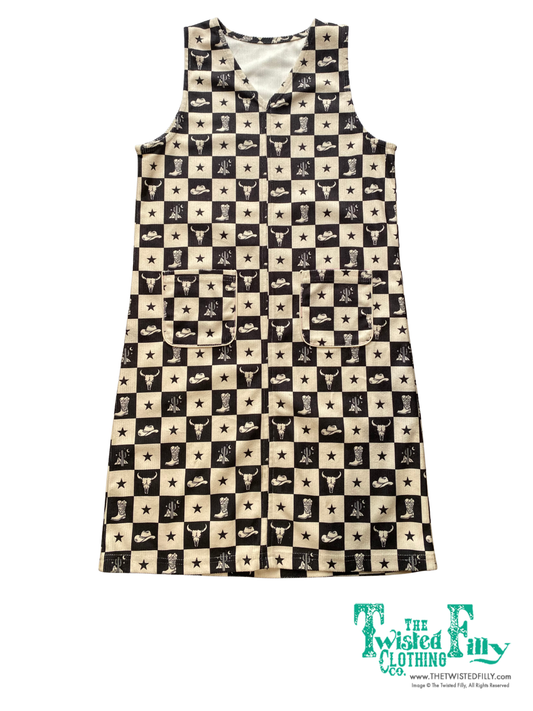 Black Check Western - Youth Dress (6pcs)
