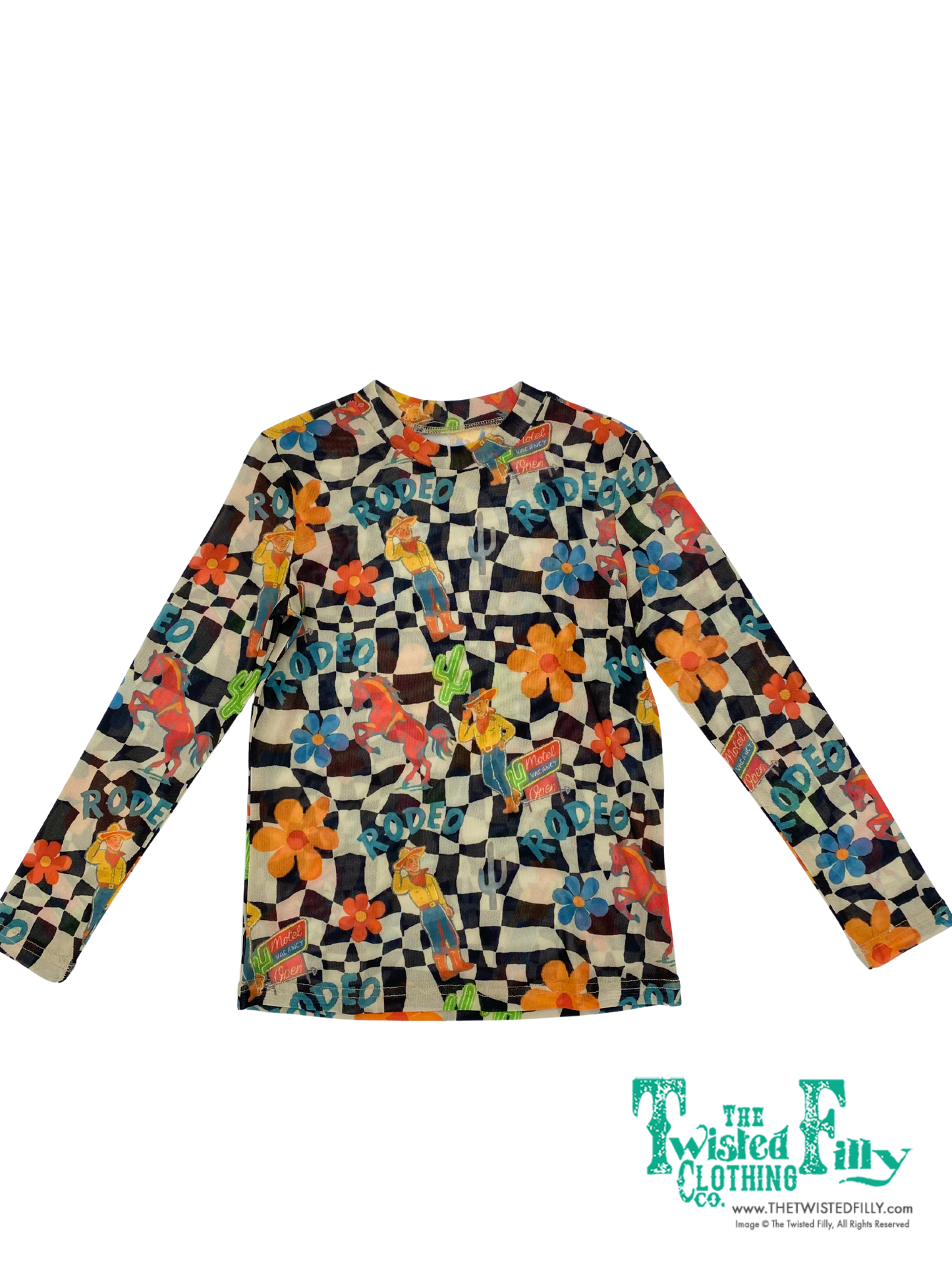 Black Rodeo Check - Toddler Mesh LS Top (4pcs)