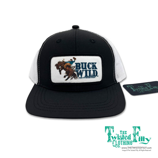 Buck Wild - Youth / Adult Snapback Hat - Black/White (2pcs)