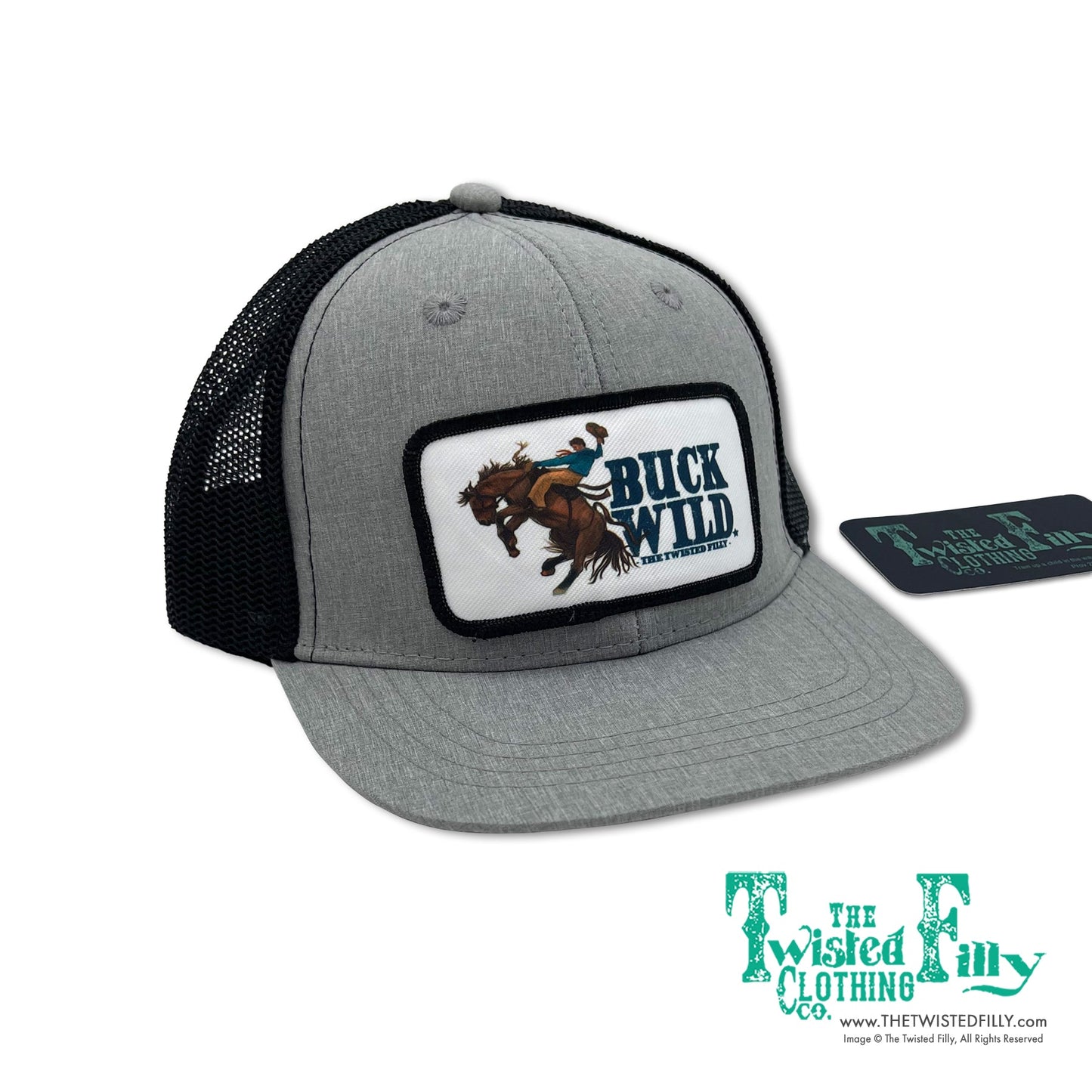 Buck Wild - Youth / Adult Snapback Hat - Black / Heather Gray (2pcs)